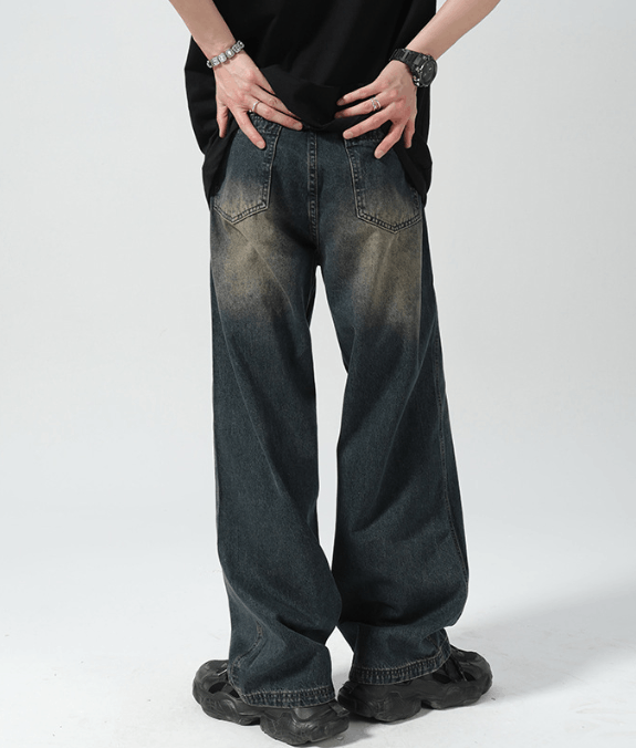 Japanese Brand × Vintage Japanese retro distressed wide-leg street versatile jeans Size US 32 / EU 48 - 3 Thumbnail