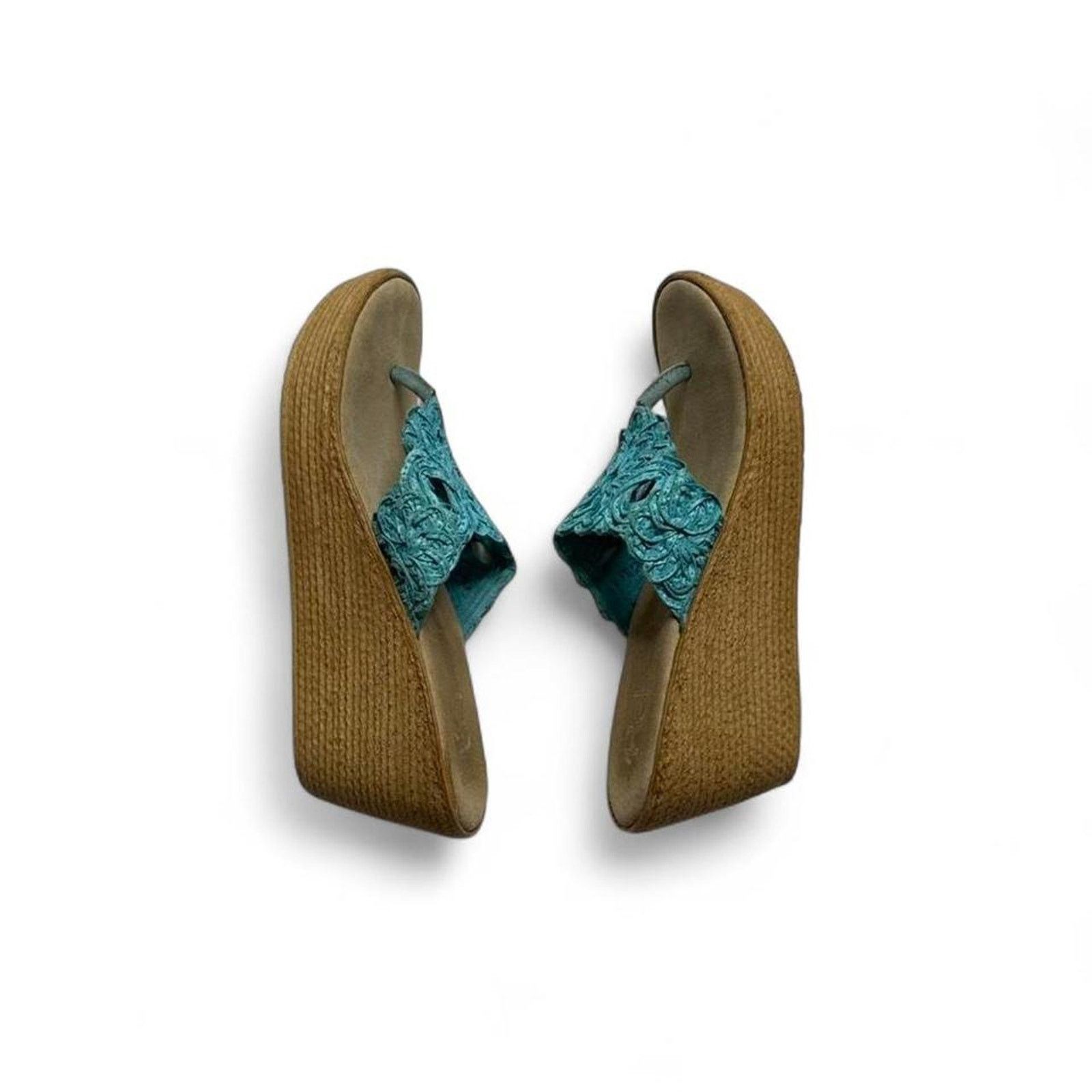 Other Reba Tropical Y2K Boho Summer 3” Wedge Sandals Size 8 1/2 Size US 8.5 / IT 38.5 - 7 Thumbnail