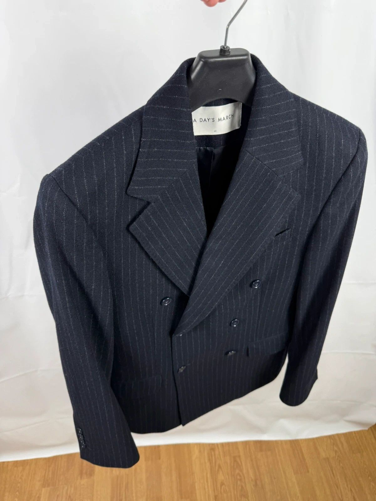 A Day's March A Day’s March Welland Double Breasted Blazer Wool Striped Size 36R - 5 Thumbnail