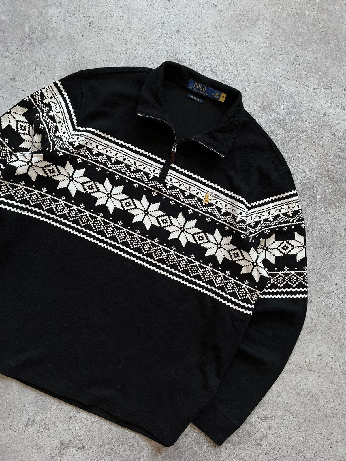 Polo Ralph Lauren Polo Ralph Lauren Snowflake Logo Quarter 1/4 Zip Sweasthirt Size US L / EU 52-54 / 3 - 2 Thumbnail