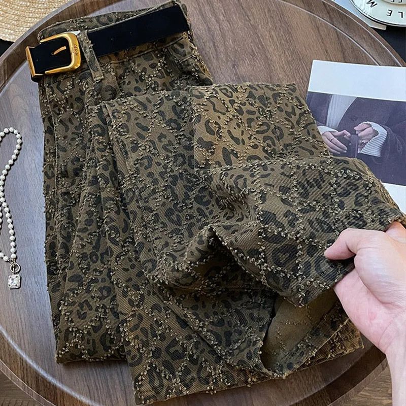 Vintage Leopard Baggy Denim Jean Size 32" / US 10 / IT 46 - 4 Thumbnail