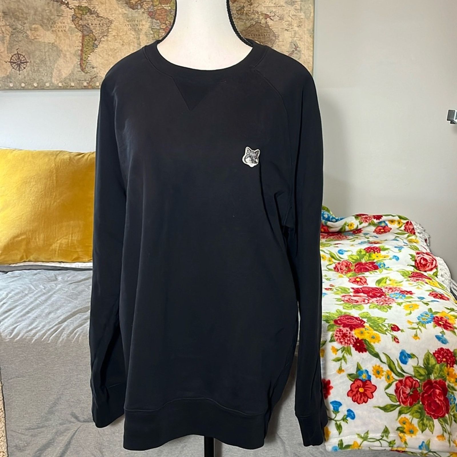 Maison Kitsune Maison Kitsuné Black Fox Head Sweatshirt Size XL / US 12-14 / IT 48-50 - 1 Thumbnail
