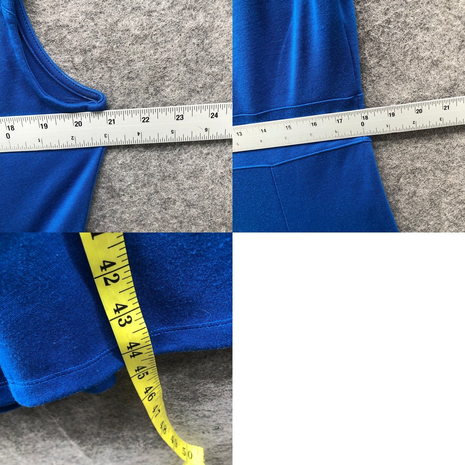 Lands' End Lands' End Sleeveless Dress L Royal Blue Fit & Flare Knee Knit Cap Sleeve Women Size L / US 10 / IT 46 - 8 Thumbnail