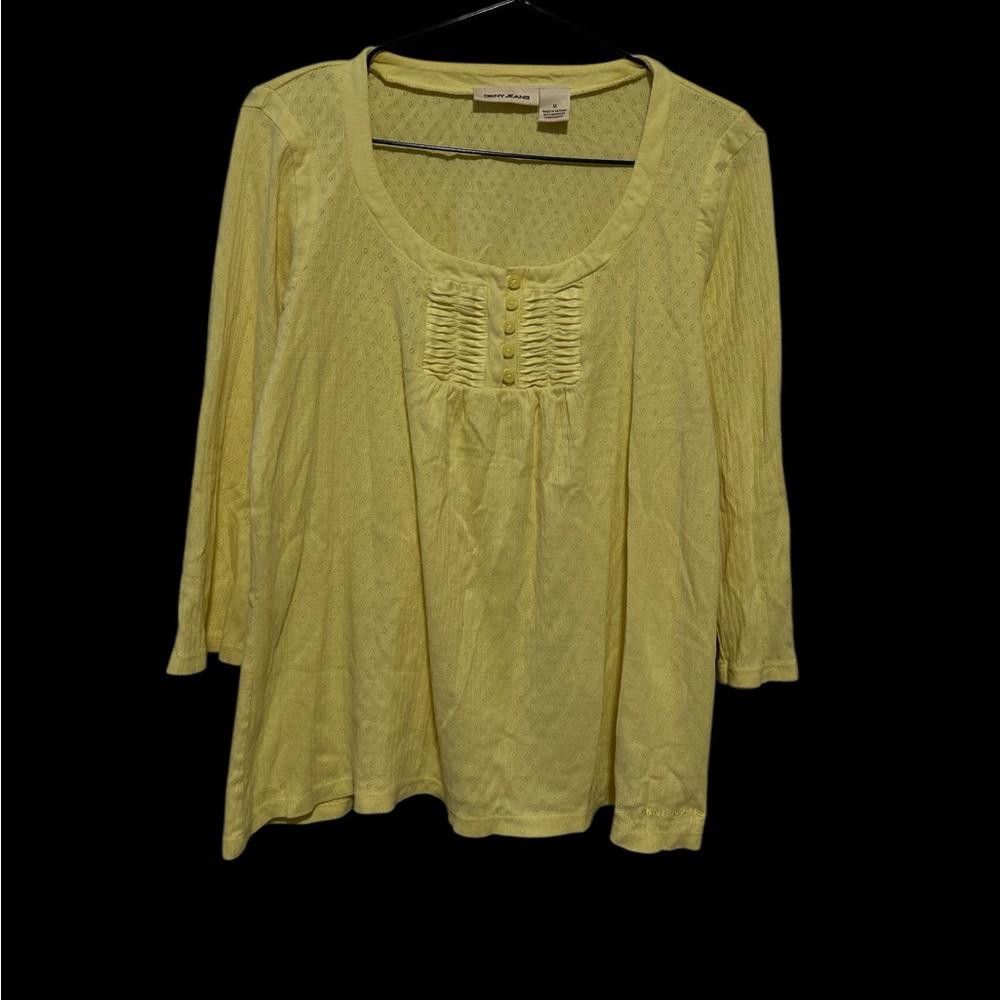 DKNY DKNY Jeans Women's Pale Yellow Blouse Size M Size M / US 6-8 / IT 42-44 - 1 Thumbnail