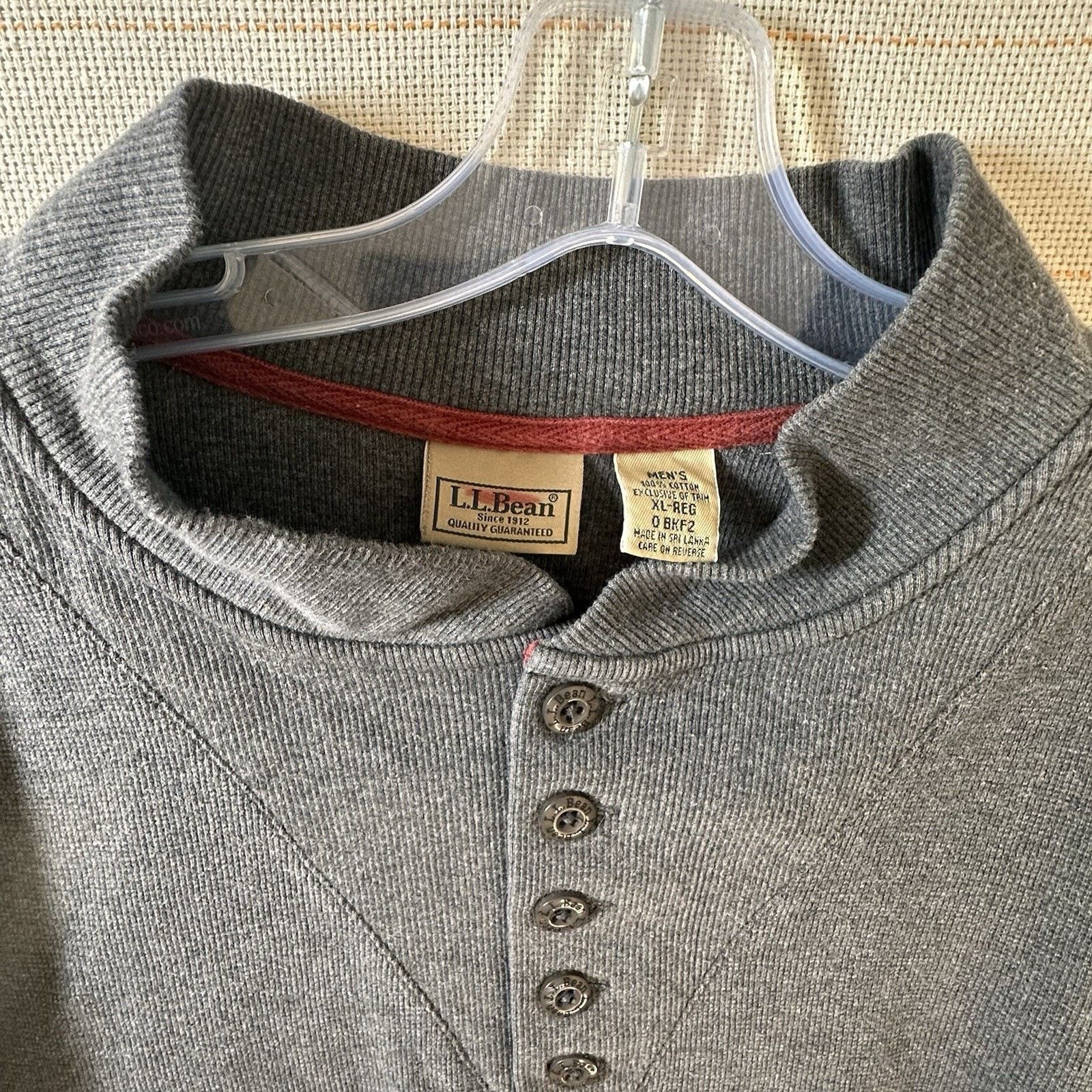 L.L. Bean LL Bean Shirt Men's Gray Henley Thin Fleece Polyester Size US XL / EU 56 / 4 - 3 Thumbnail