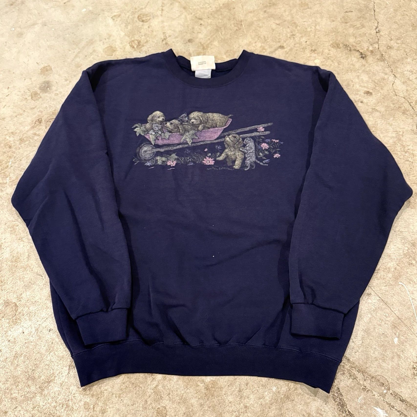 Northern Reflections VINTAGE Northern Reflections Sweatshirt Art Blue L Pullover Reflective Mens Large Distressed Puppy Kitten/Kitten Art Size US L / EU 52-54 / 3 - 2 Thumbnail