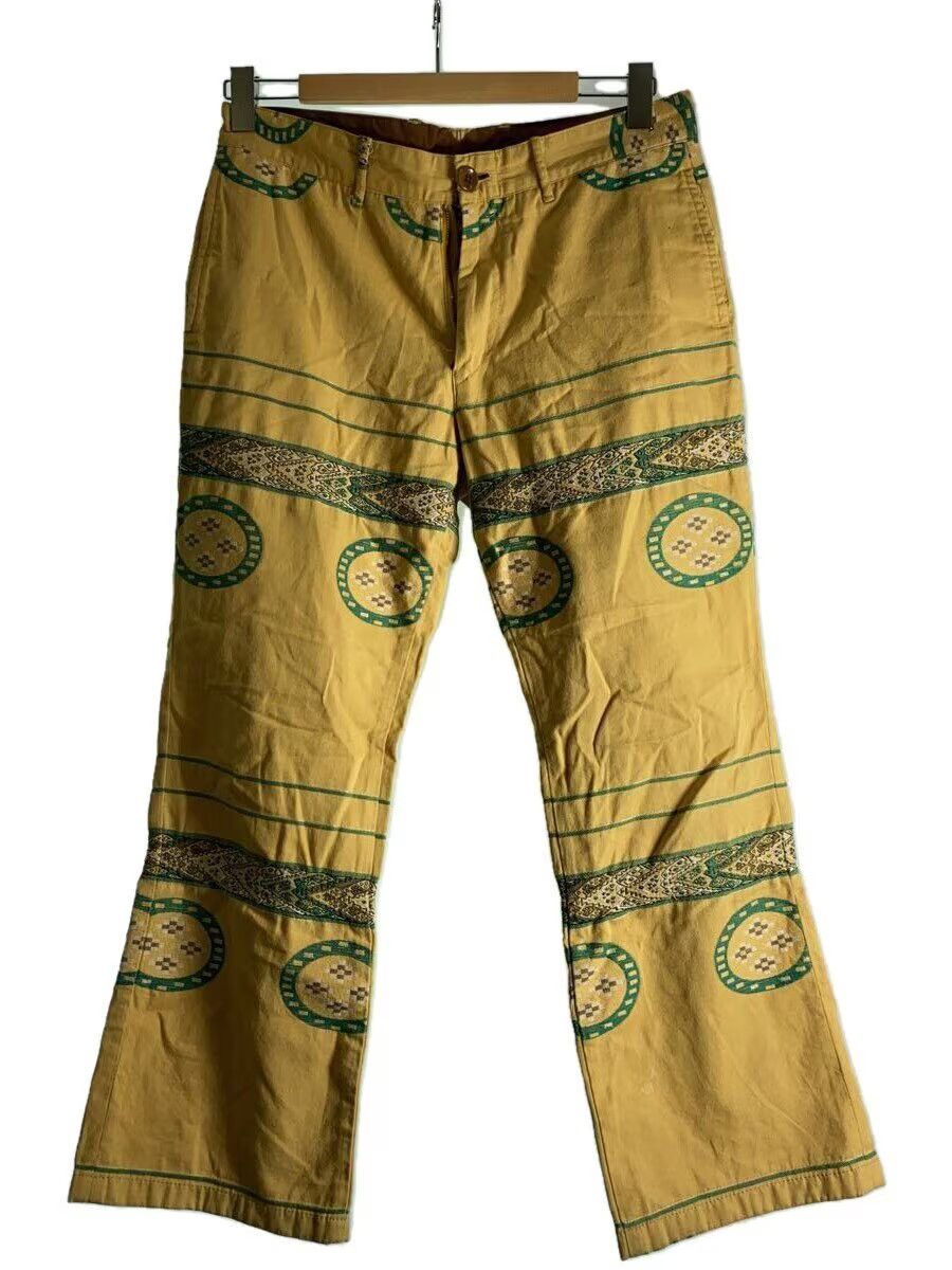 Kapital Hemp Blend Pattern Boot Cut Pants Size US 33 - 1 Thumbnail