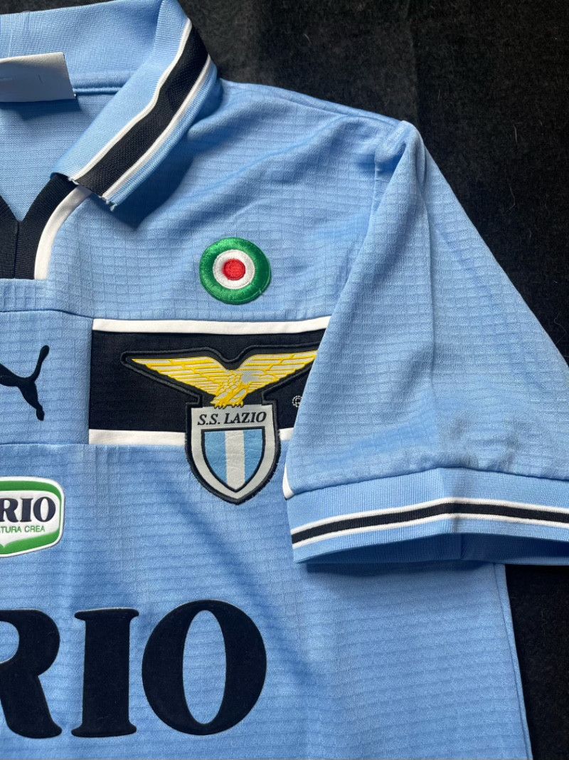 Vintage 1998-99 S.S.Lazio Aleymda Home Soccer Jersey Size US L / EU 52-54 / 3 - 6 Thumbnail