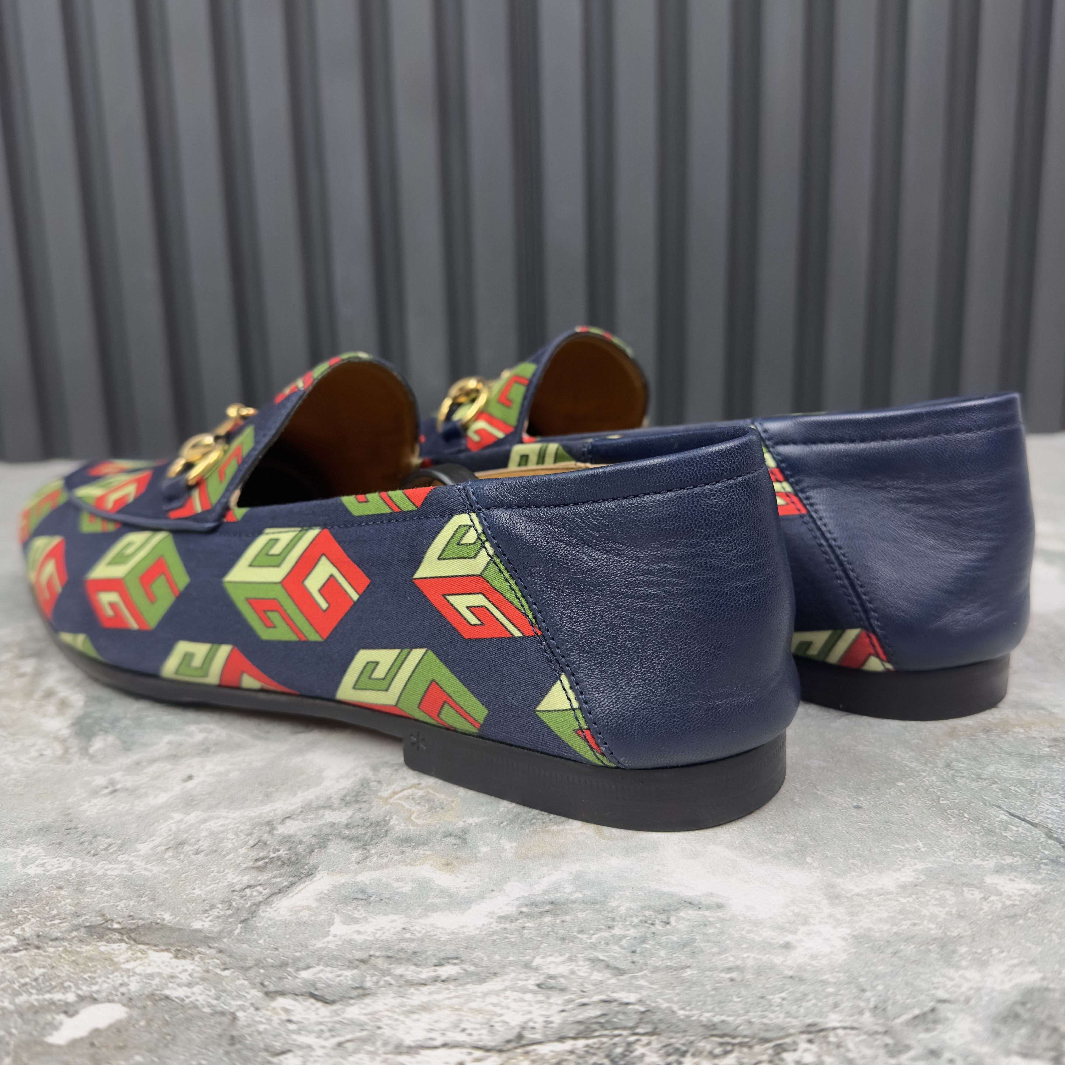 Canvas Mr. Porter Cube Horsebit Loafers