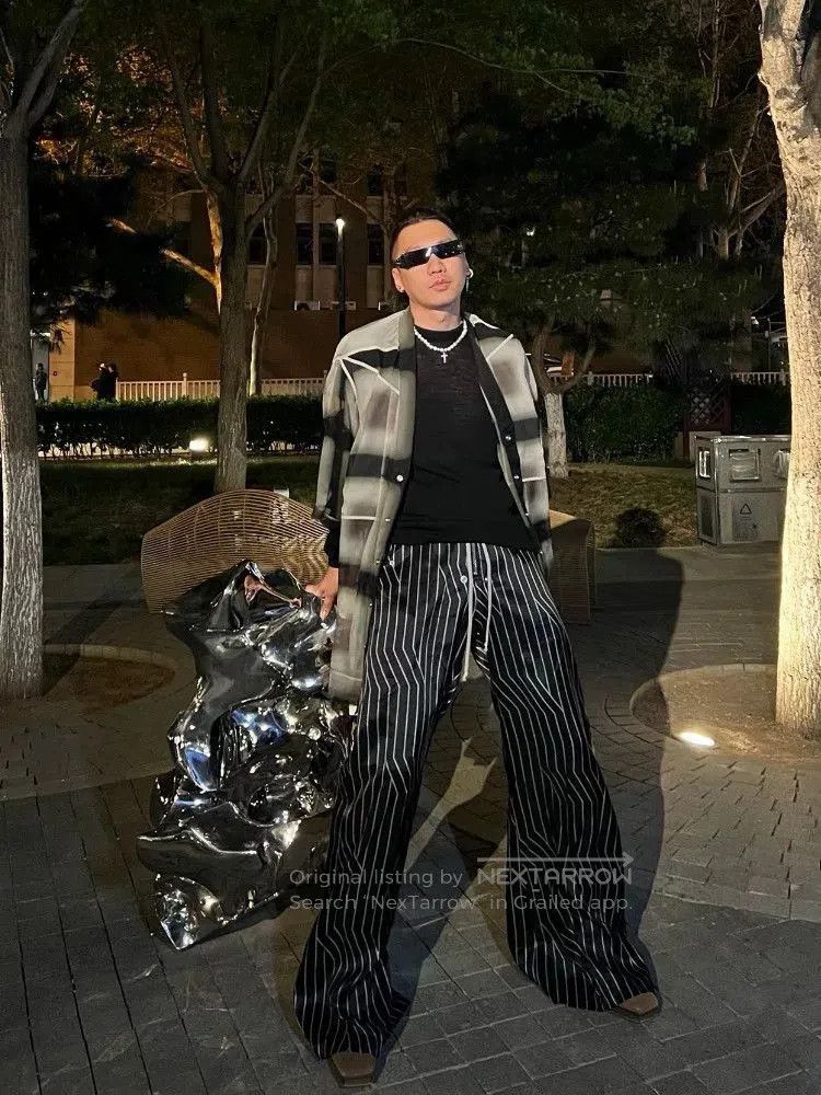Rick Owens rick owens 23ss striped wide. Size US 38 / EU 54 - 5 Thumbnail