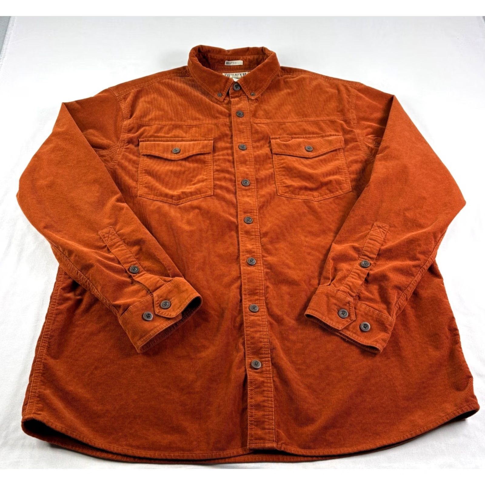 CO Duluth Shirt Mens XLT Tall Orange Corduroy Button Up Untucked Relaxed Size US XL / EU 56 / 4 - 2 Thumbnail