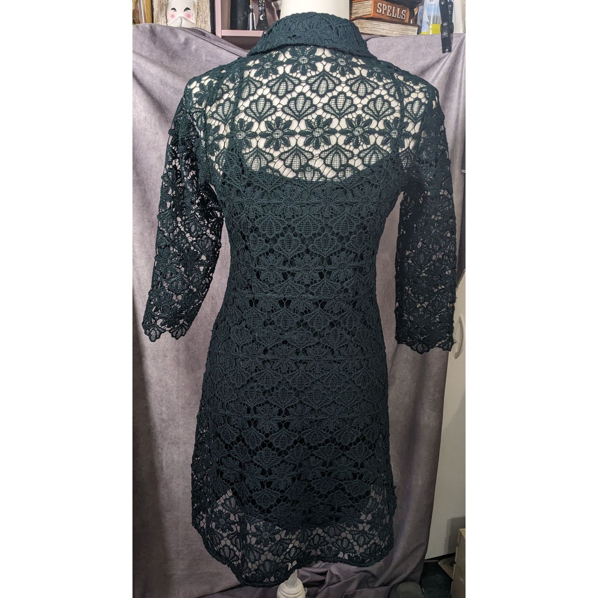 Zara Zara Basic Collection Gothic Black Floral Overlay Dress Size Size M / US 6-8 / IT 42-44 - 7 Thumbnail