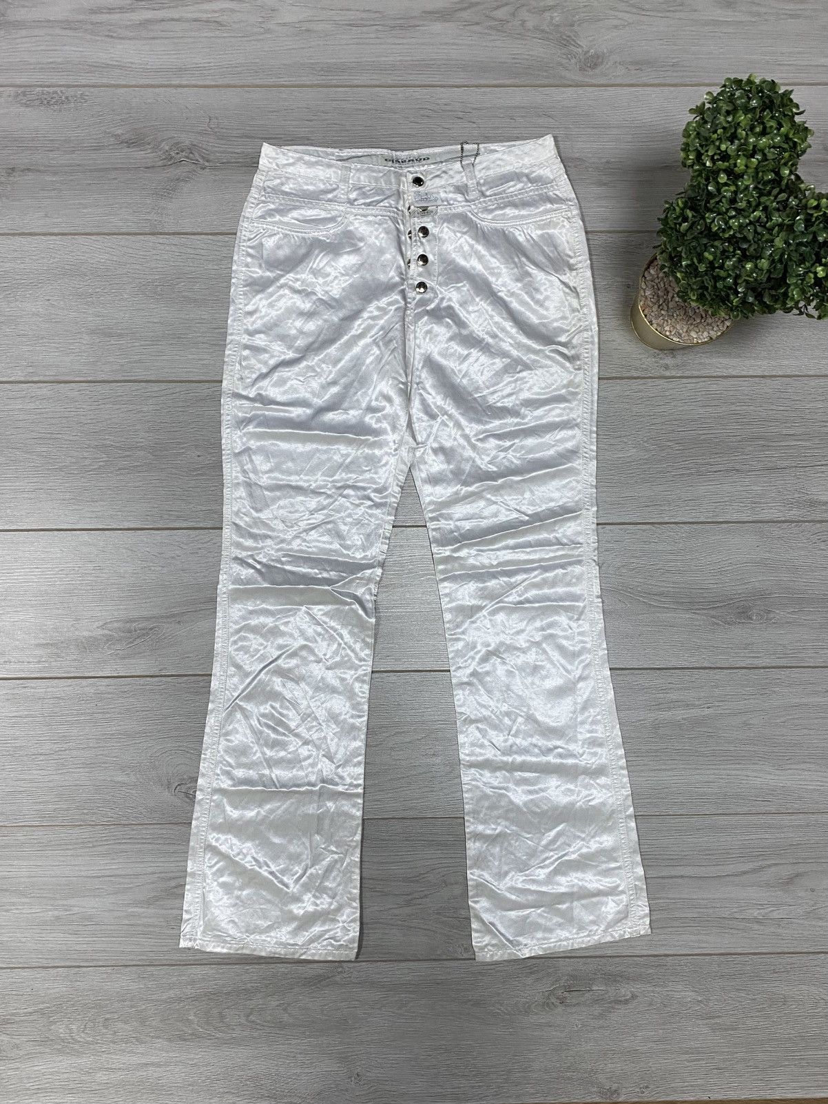 Marithe + Francois Girbaud × Vintage Girbaud vintage flare silver pants Size US 30 / EU 46 - 1 Thumbnail