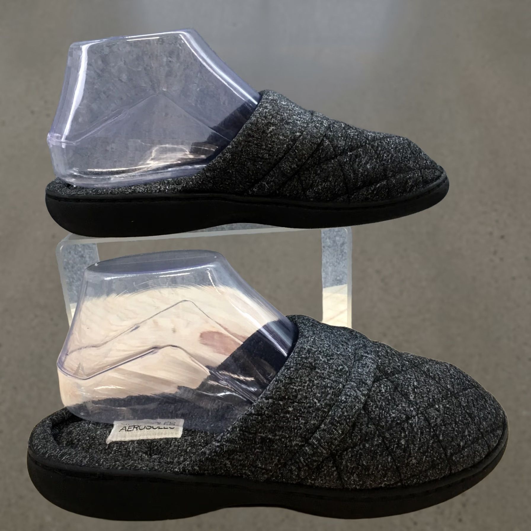 Vintage Aerosoles Slippers Mens Slip On Gray Memory Foam Insoles Mule Flats Casual Size 6.5-7.5 Mens Size US 7 / IT 37 - 1 Thumbnail