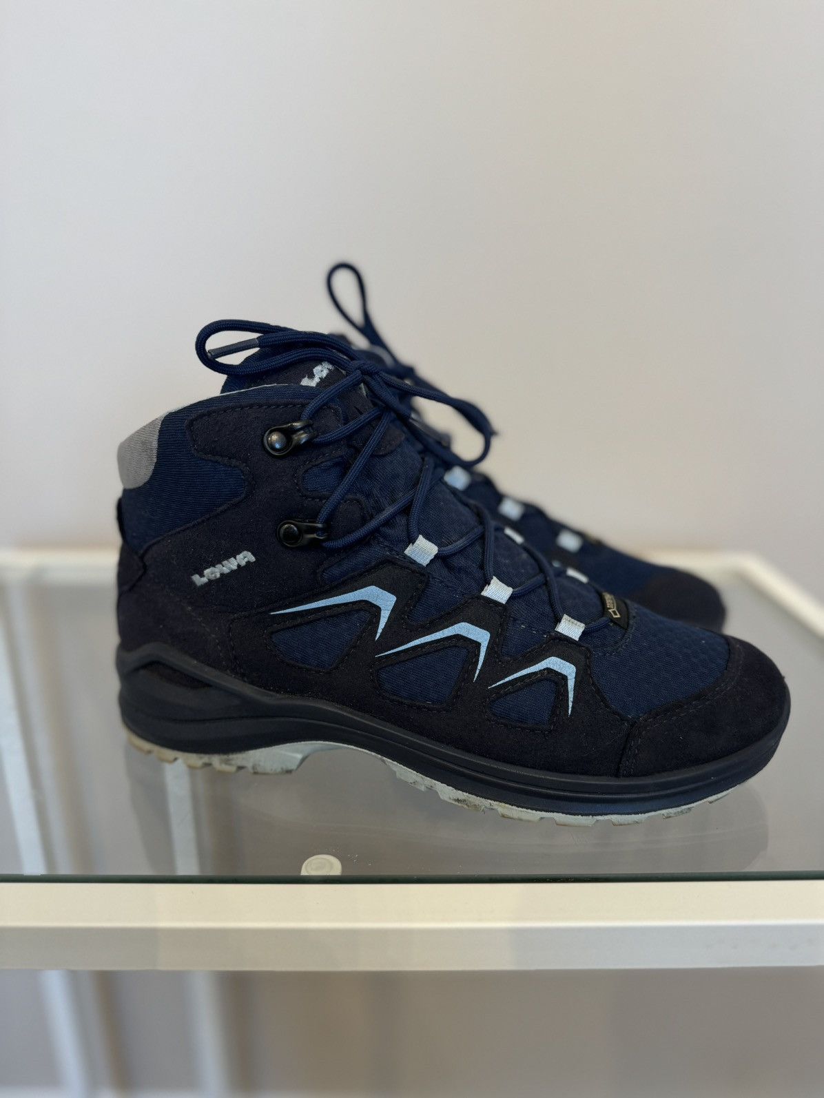 Goretex × LOWA Lowa Gore Tex boots trekking gtx shoes lace up navy Size US 6.5 / EU 39-40 - 3 Thumbnail