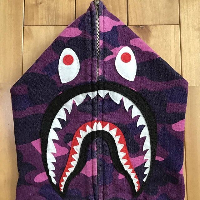 Bape × Nigo 2007 BAPE Purple camo shark full zip hoodie APE NIGO Size US L / EU 52-54 / 3 - 4 Thumbnail