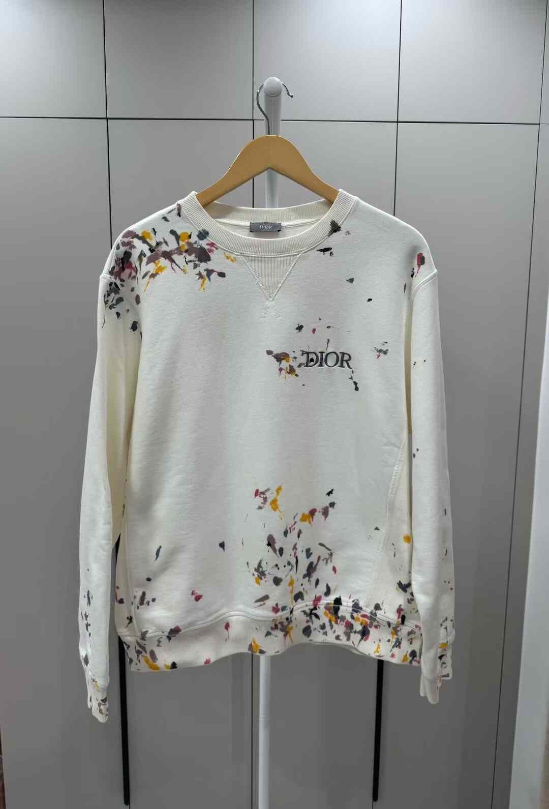 Dior Dior White Ink Splatter Sweatshirt Size US XL / EU 56 / 4 - 1 Thumbnail