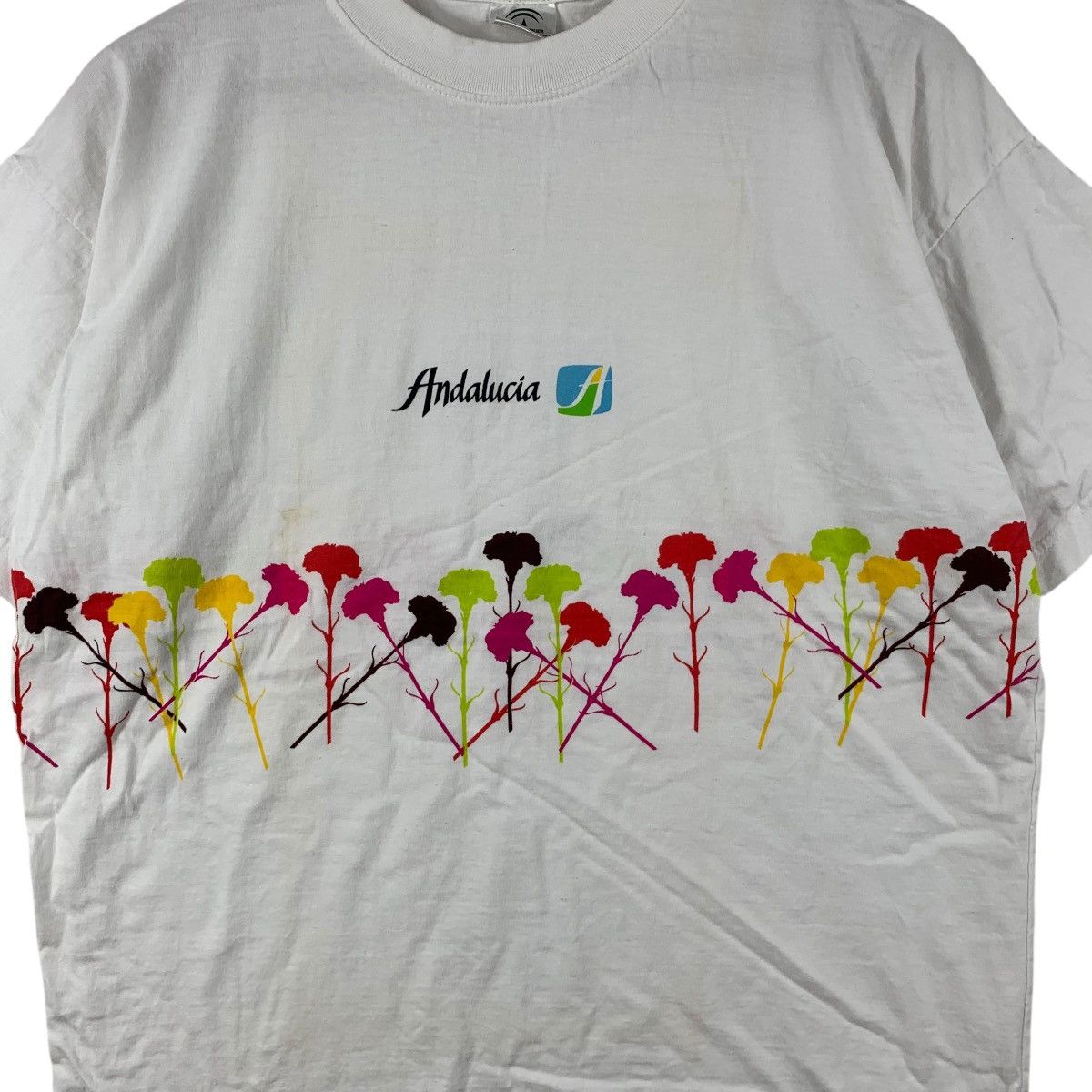Vintage Vintage ANDALUCIA SPAIN CULTURE Floral Illustration Tee Size L / US 10 / IT 46 - 4 Thumbnail