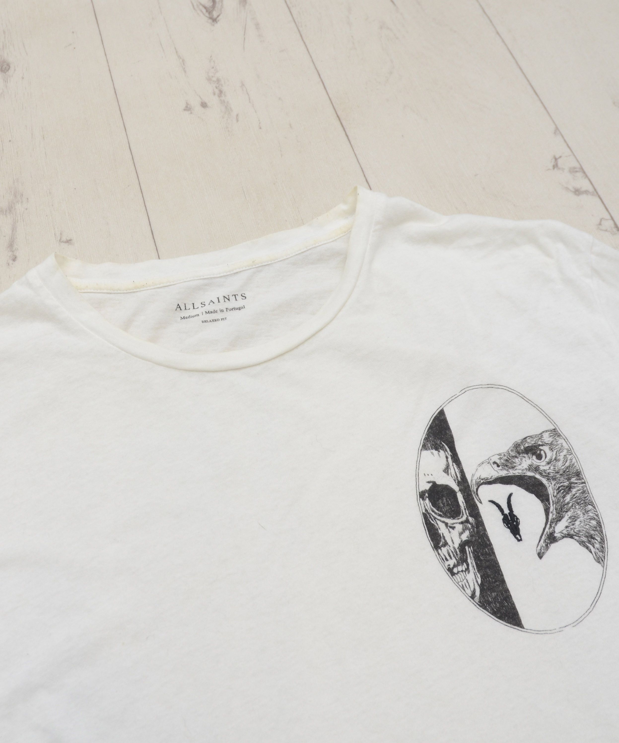 Allsaints AllSaints Raptor Reap Graphic T-Shirt White Y2K Size US M / EU 48-50 / 2 - 5 Thumbnail