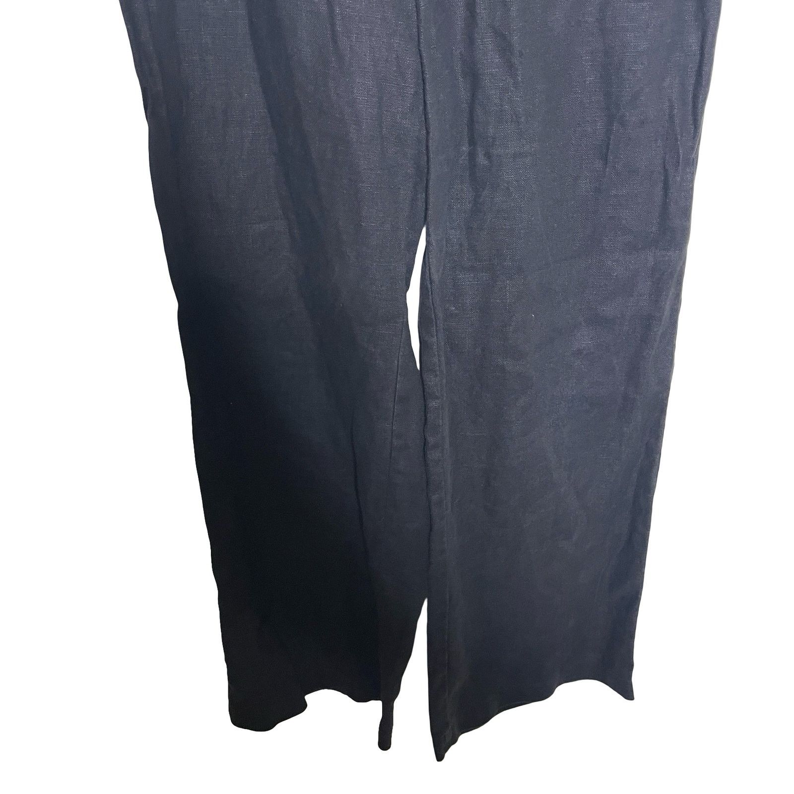 Reformation Reformation Jackie Black Linen High Waist Wide Leg Pants 2 Size 26" / US 2 / IT 38 - 4 Thumbnail