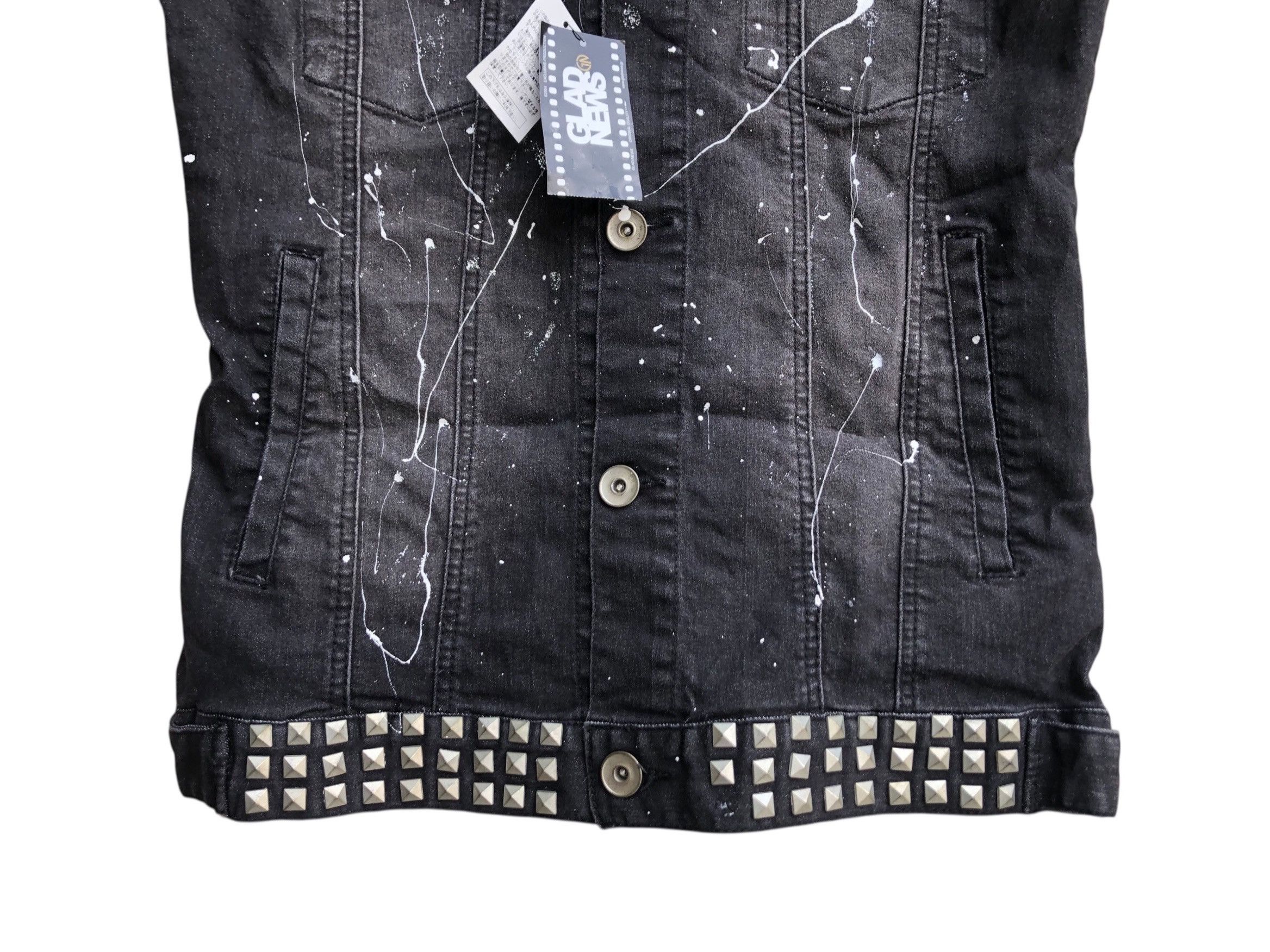 Japanese Brand 🔥Glad News Punk Rock Sleeveless Denim Jacket🔥 Size US S / EU 44-46 / 1 - 6 Thumbnail