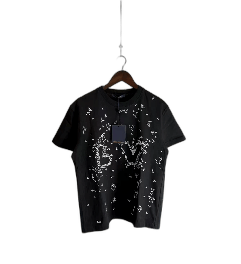 Louis Vuitton Louis Vuitton Black Embroidered Short Sleeve Shirt-yf Size US S / EU 44-46 / 1 - 1 Thumbnail