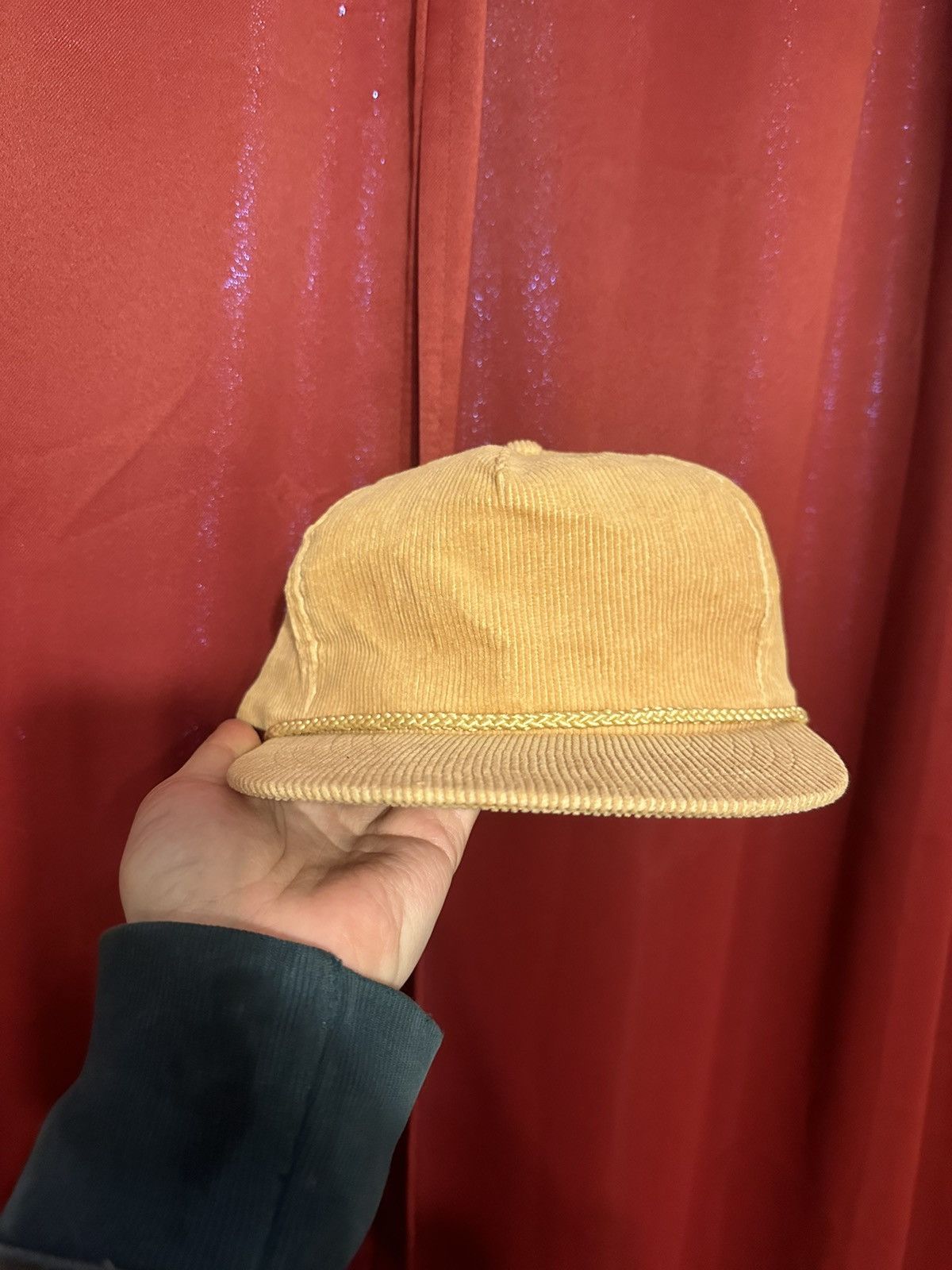Vintage Vintage Corduroy Rope Hat Golden Wheat Colour Minimalist Size ONE SIZE - 1 Thumbnail