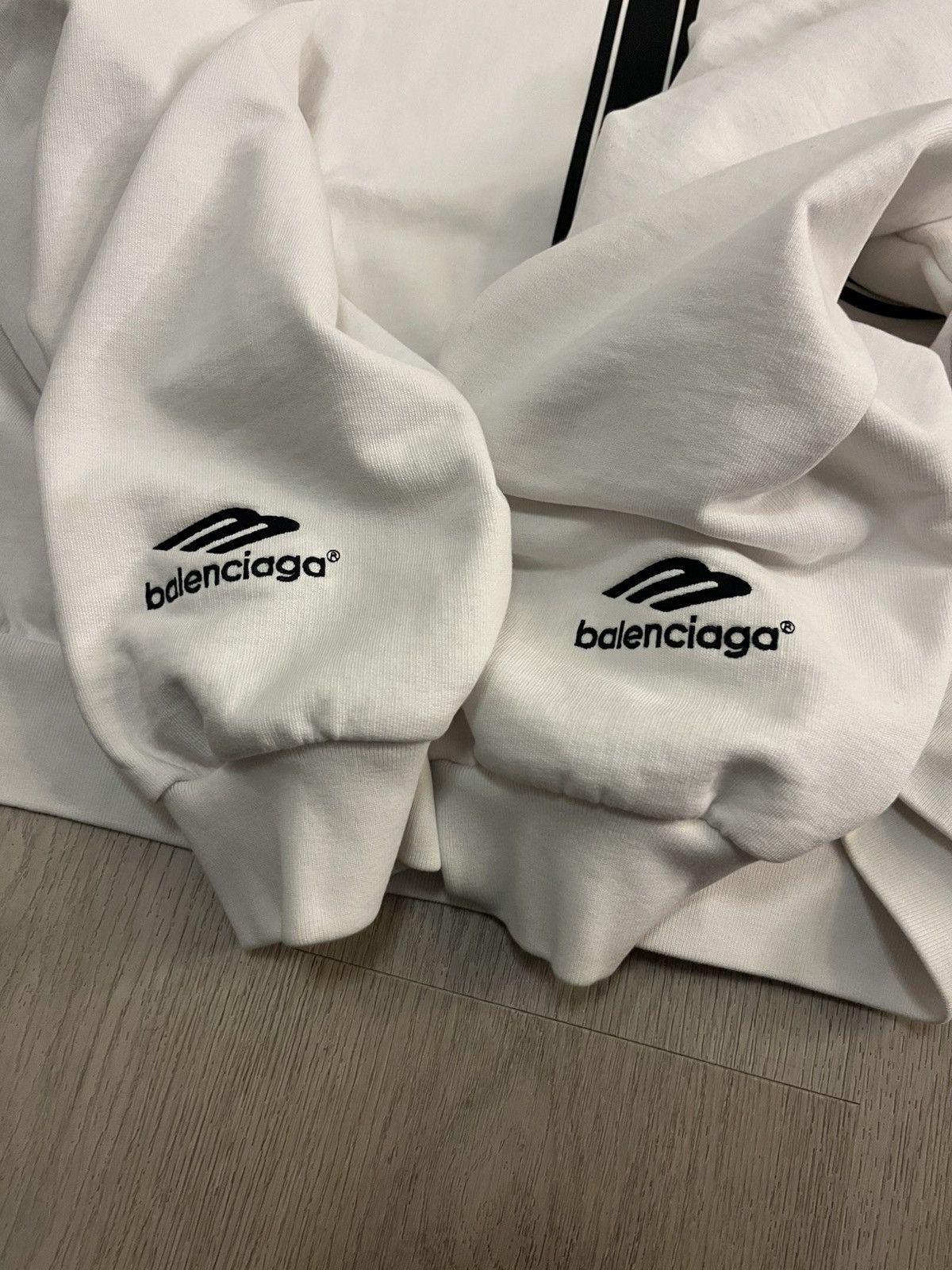 Balenciaga Balenciaga Paris Soccer Zip Up Hoodie White | Grailed