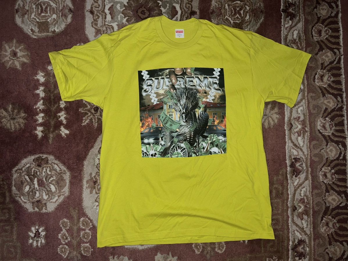 Supreme supreme DRAGON tee - sulfur color Size US XL / EU 56 / 4 - 1 Thumbnail