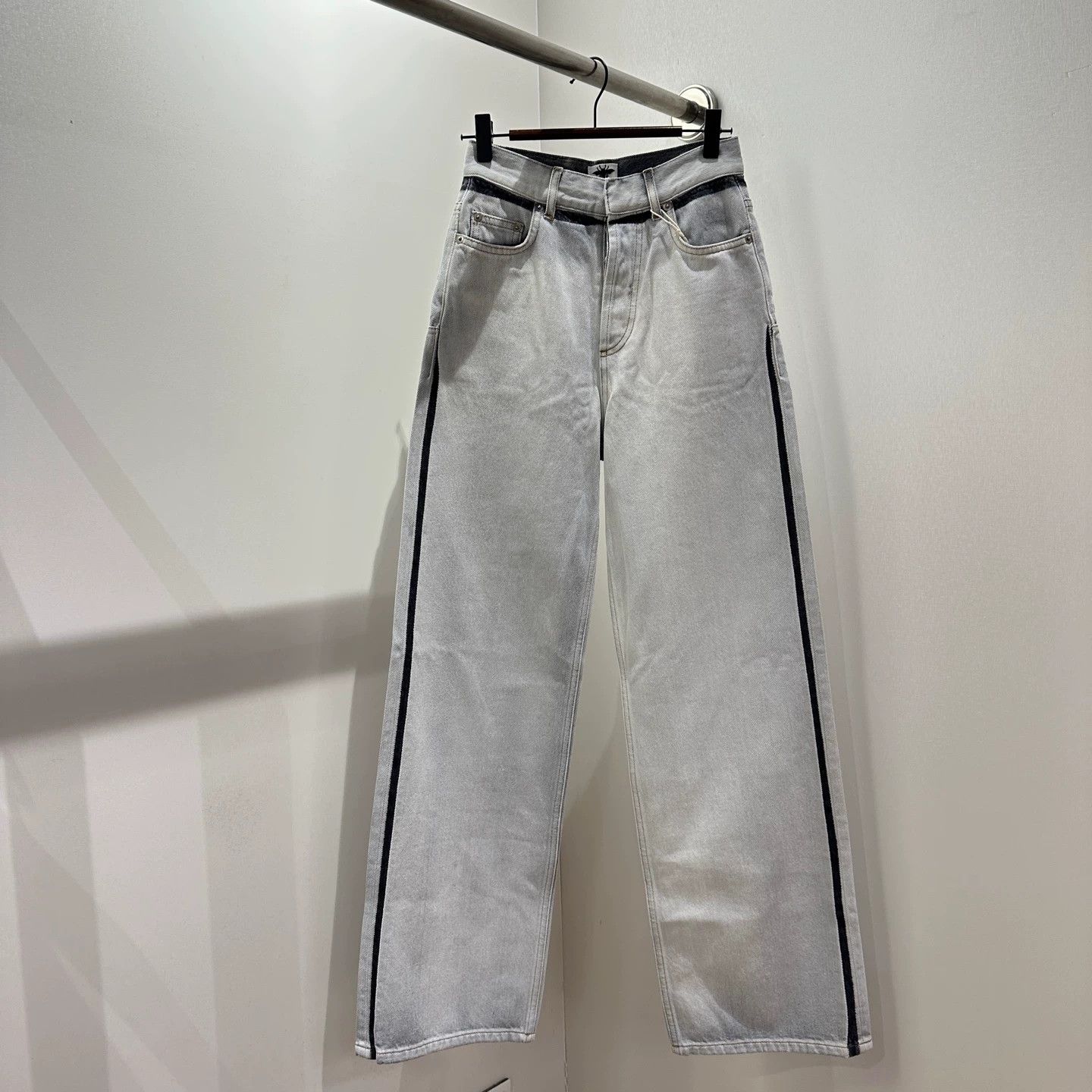 Christian Dior Monsieur Christian Dior may343 25 Leather Trim Washed Denim Jeans 32 Size US 32 / EU 48 - 1 Thumbnail