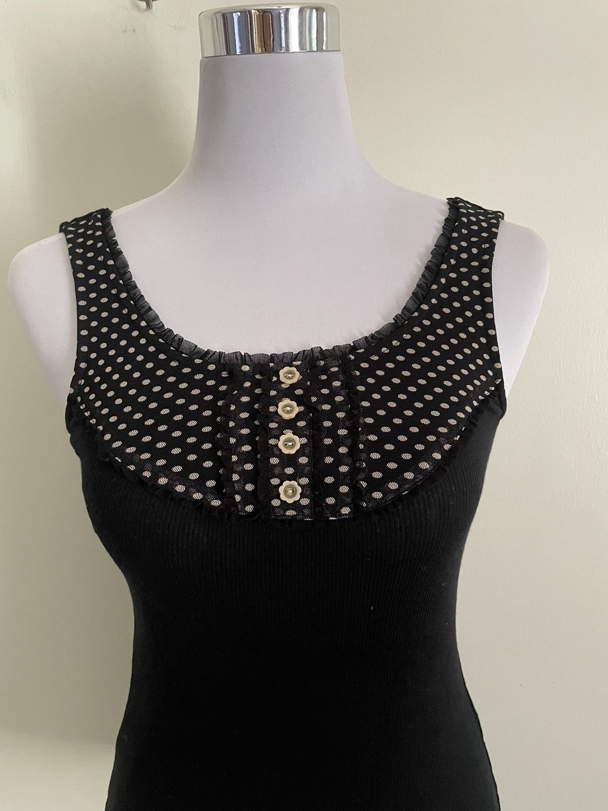 Anna Sui × Vintage Dolly Girl by Anna Sui black tank top Size M / US 6-8 / IT 42-44 - 3 Thumbnail