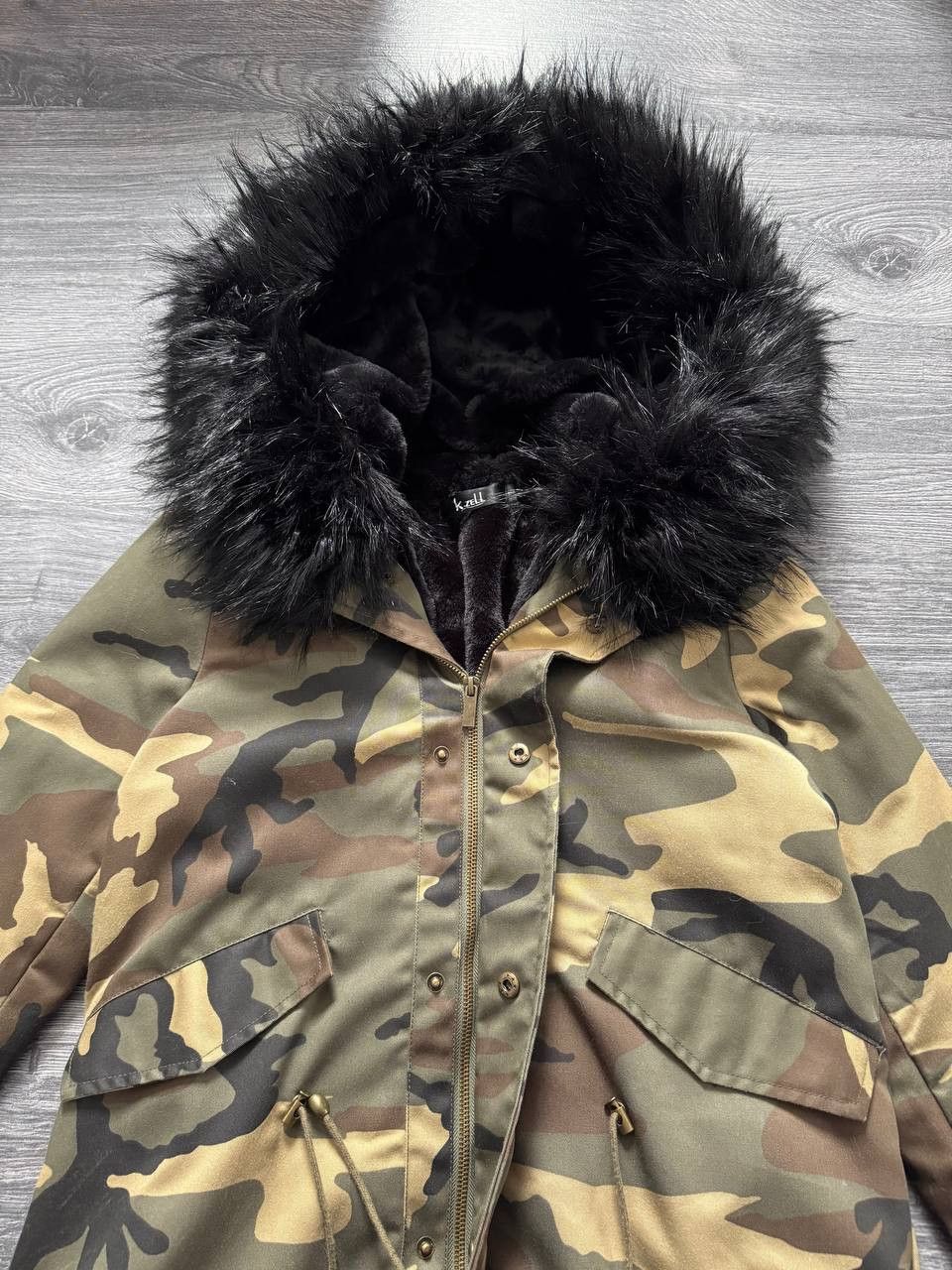 Japanese Brand Y2K Faux Fur Camo Parka Jacket Japan Style Size S / US 4 / IT 40 - 8 Thumbnail