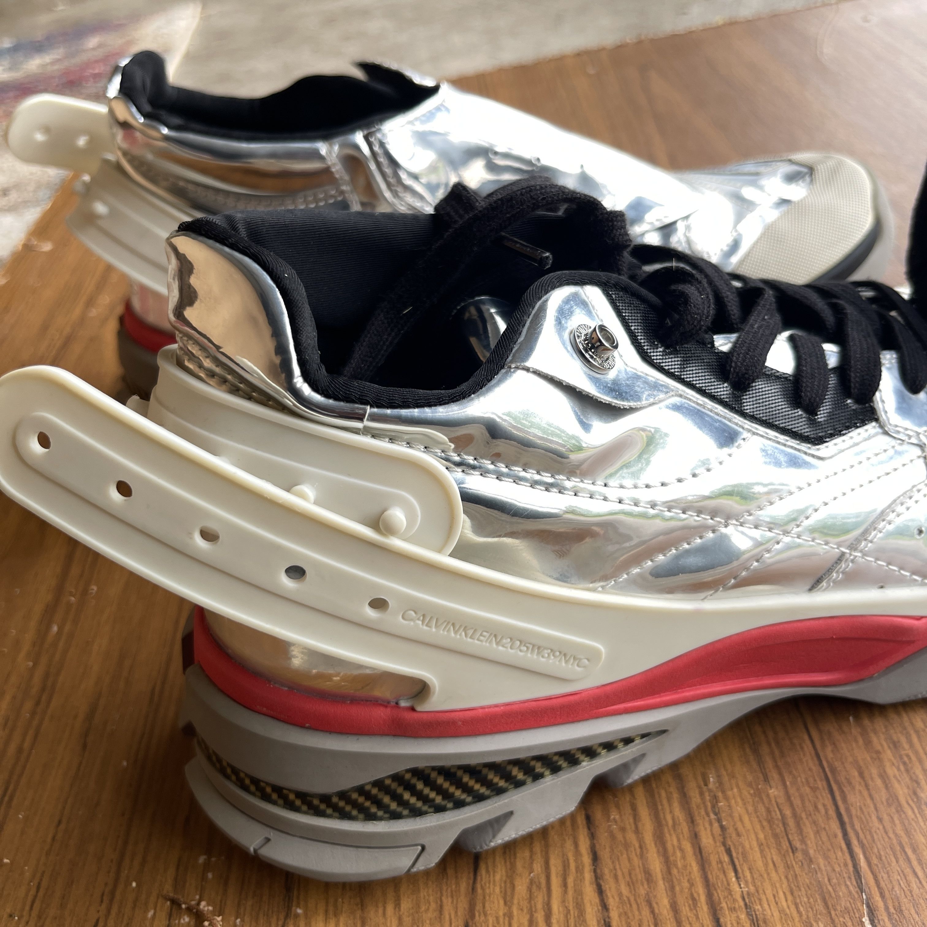 Calvin Klein 205W39NYC Calvin Klein 205W39NYC Cander Specchio Leather Sneakers Size US 11 / EU 44 - 4 Thumbnail