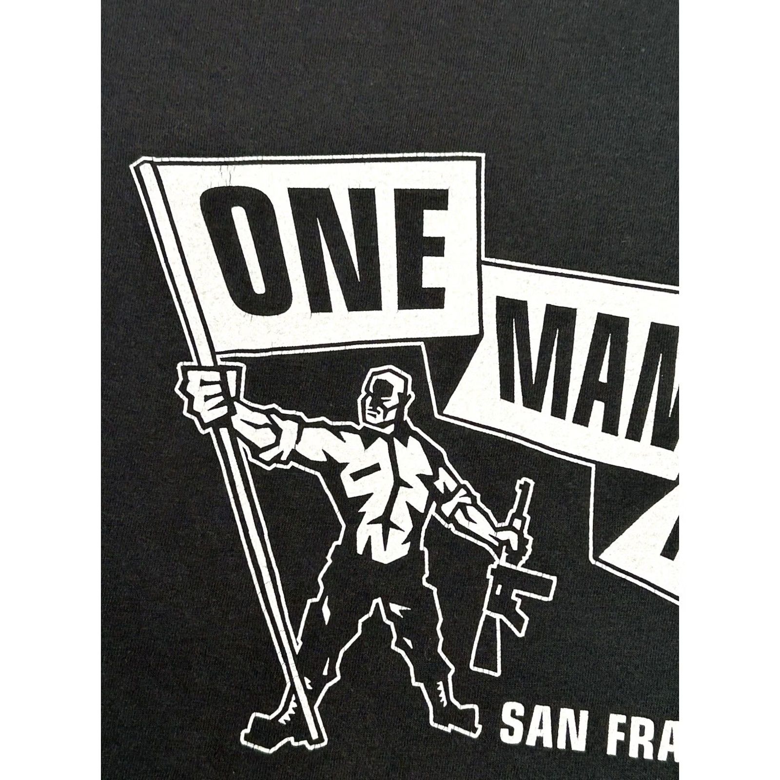 Vintage VINTAGE One Man Army T-Shirt Unisex Adults XL Black Crew Neck Short Sleeve San Francisco Adeline Records Green Day 90s Punk Rock Fan Tee Size US XL / EU 56 / 4 - 6 Thumbnail
