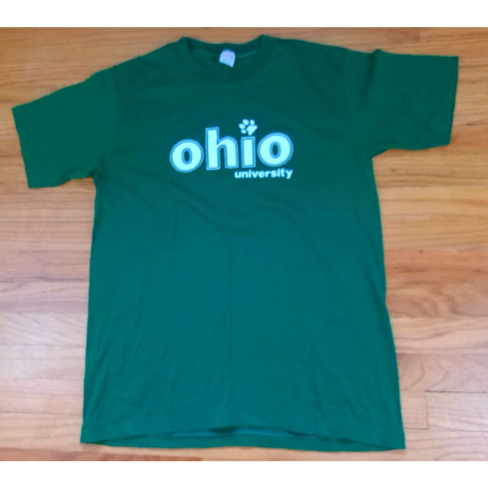 Vintage Ohio University Green Printed T-Shirt USA made XL Single Stitch Sportswear Size US XL / EU 56 / 4 - 2 Thumbnail