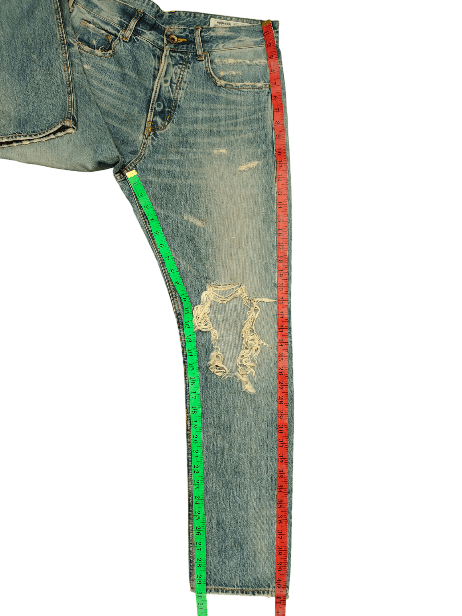 Kapital Legenda Tokyo Crazy Distress Faded Denim Jeans Size US 32 / EU 48 - 9 Thumbnail