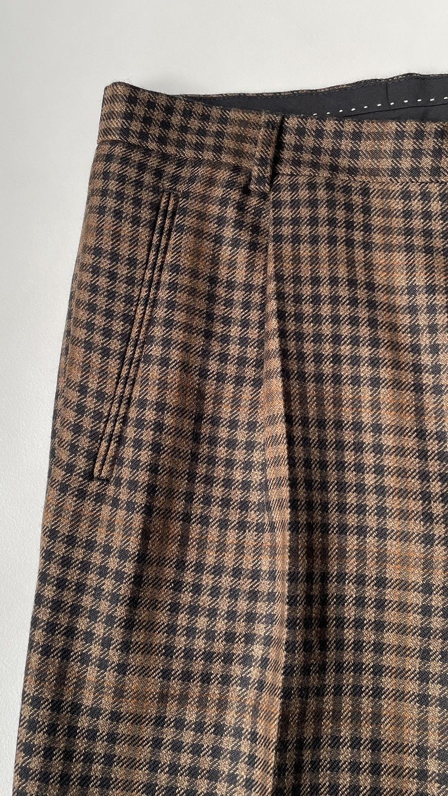 Dries Van Noten A/W 22 Brown Check Wool Trousers Size US 34 / EU 50 - 5 Thumbnail