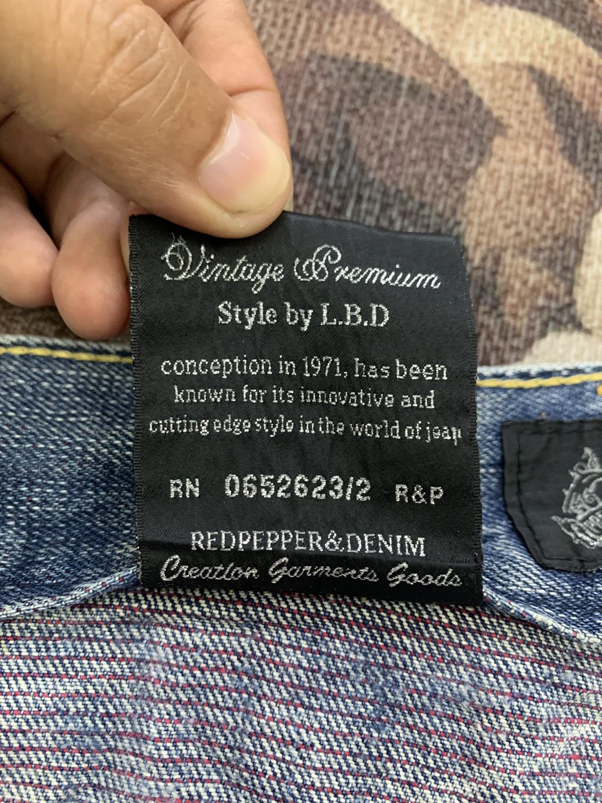 Japanese Brand Distress Red Pepper Gold Label Denim Pant Style by LBD Size US 35 - 19 Thumbnail