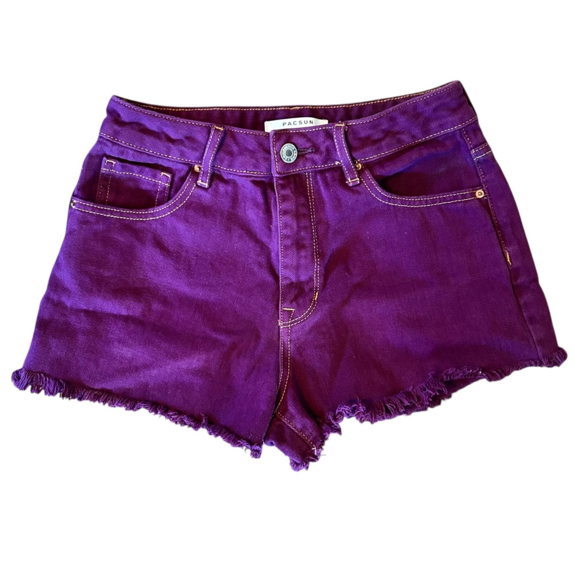 Pacsun Pacsun High Rise Festival High Rise Purple Denim Shorts Size 26" / US 2 / IT 38 - 1 Thumbnail