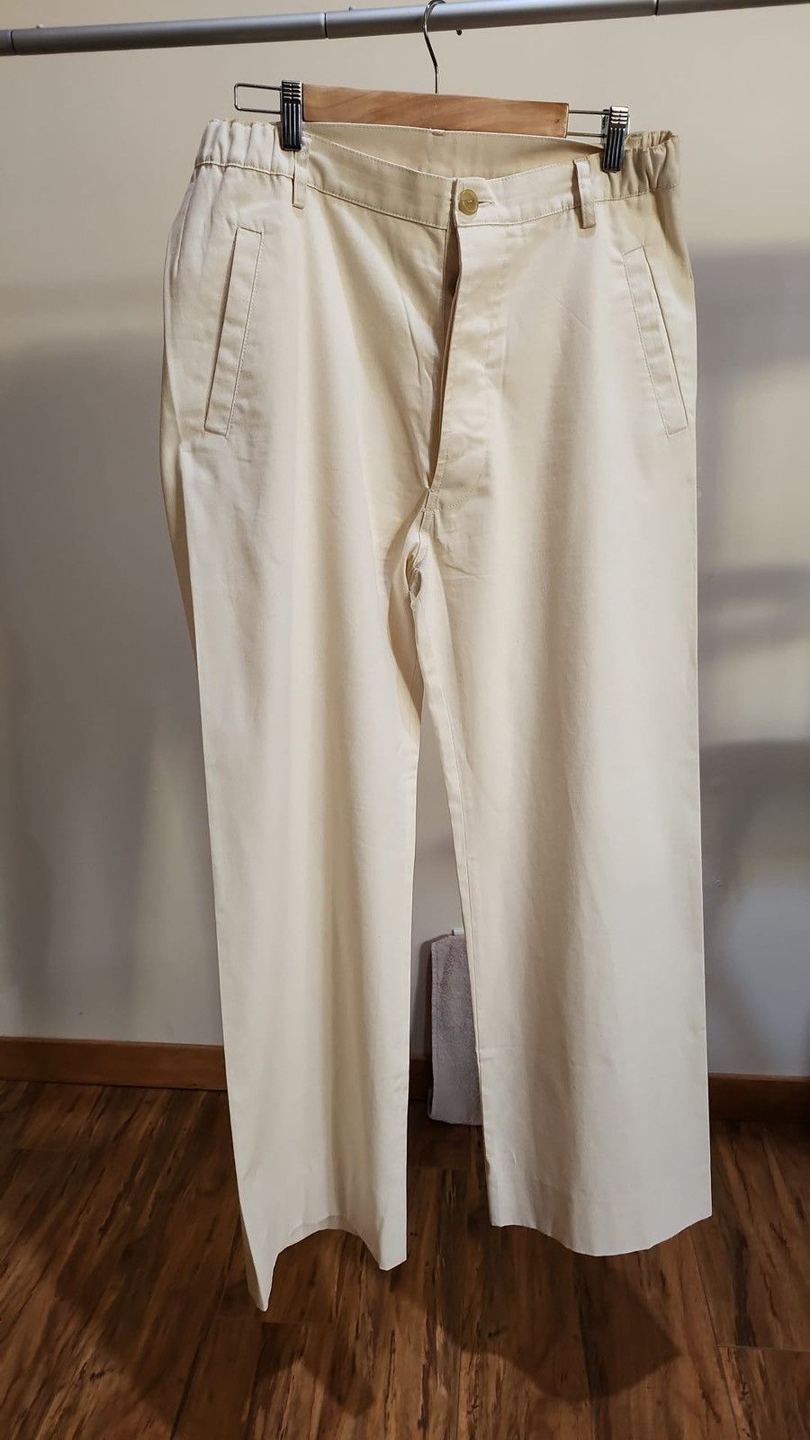Walter Van Beirendonck Cream Cotton Trousers with Pocket Embroidery Size US 34 / EU 50 - 1 Thumbnail