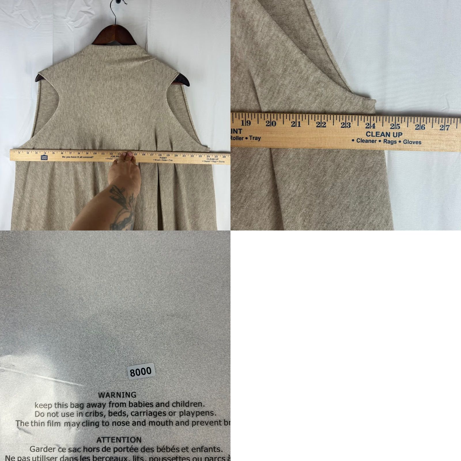 Vintage Roffe Accessories Vest Women One Size Tan Heathered Knit Open Front Fringe Casual Boho Western Size ONE SIZE - 8 Thumbnail