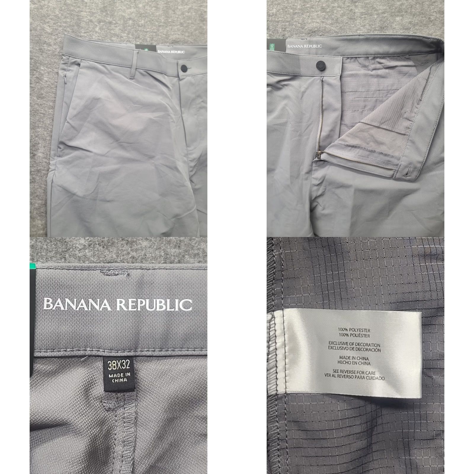 Banana Republic Banana Republic Pants Slim Straight Leg Flat Front 38x32 Men Casual Business Chino Gray 38 Regular Stackable Pockets Slim Fit Size US 38 / EU 54 - 8 Thumbnail