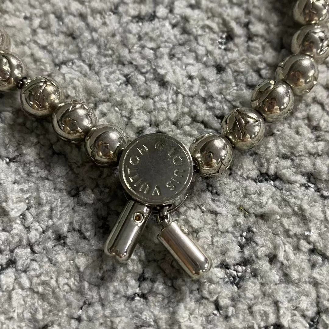 Louis Vuitton Louis Vuitton Silver Monogram Beaded Bracelet Size ONE SIZE - 2 Thumbnail