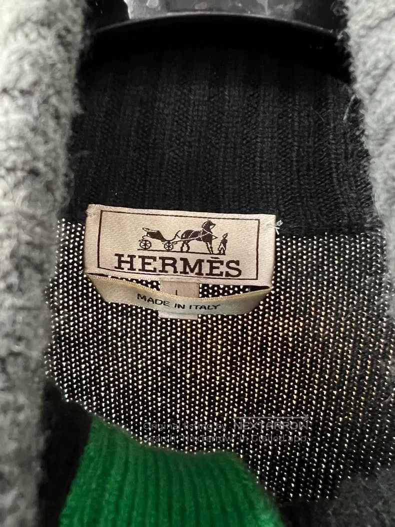 Hermes Hermes Olive Green Solid Half-Button Knit Rollneck - Men's Size US L / EU 52-54 / 3 - 5 Thumbnail