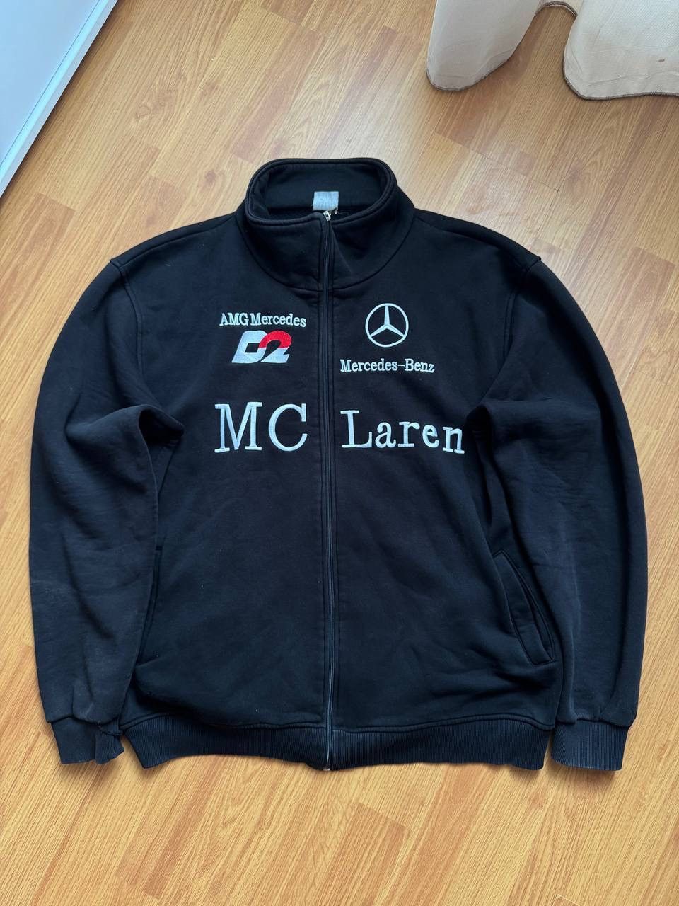 Mercedes-Benz Vintage McLaren Mercedes-Benz Racing Black Full Zip Hoodie Size US XL / EU 56 / 4 - 1 Thumbnail