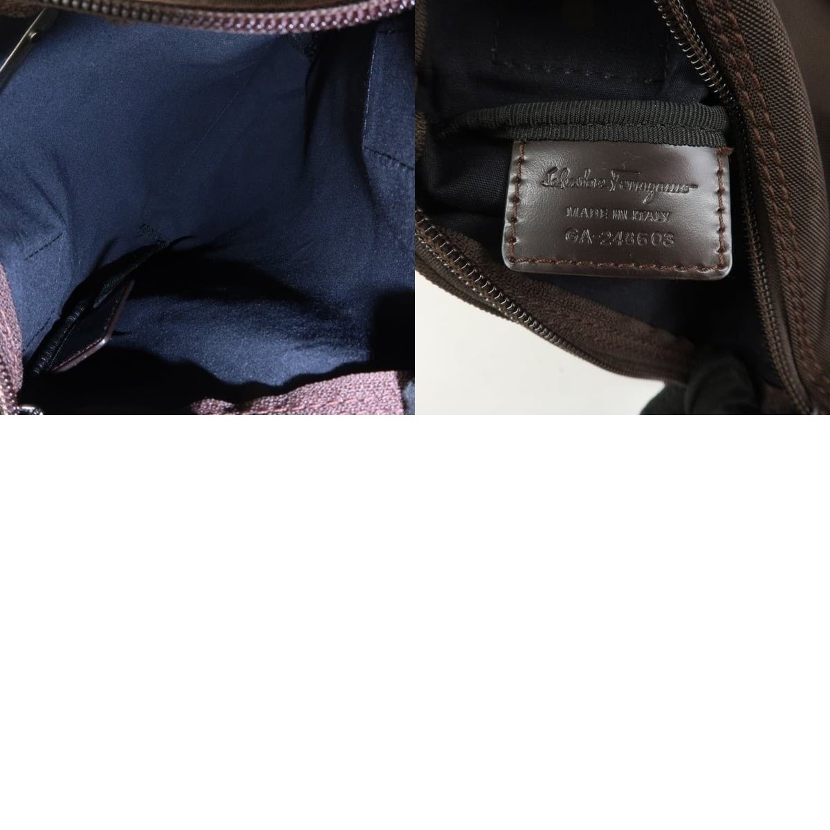 Salvatore Ferragamo Ferragamo Nylon Crossbody Bag Brown Size ONE SIZE - 8 Thumbnail