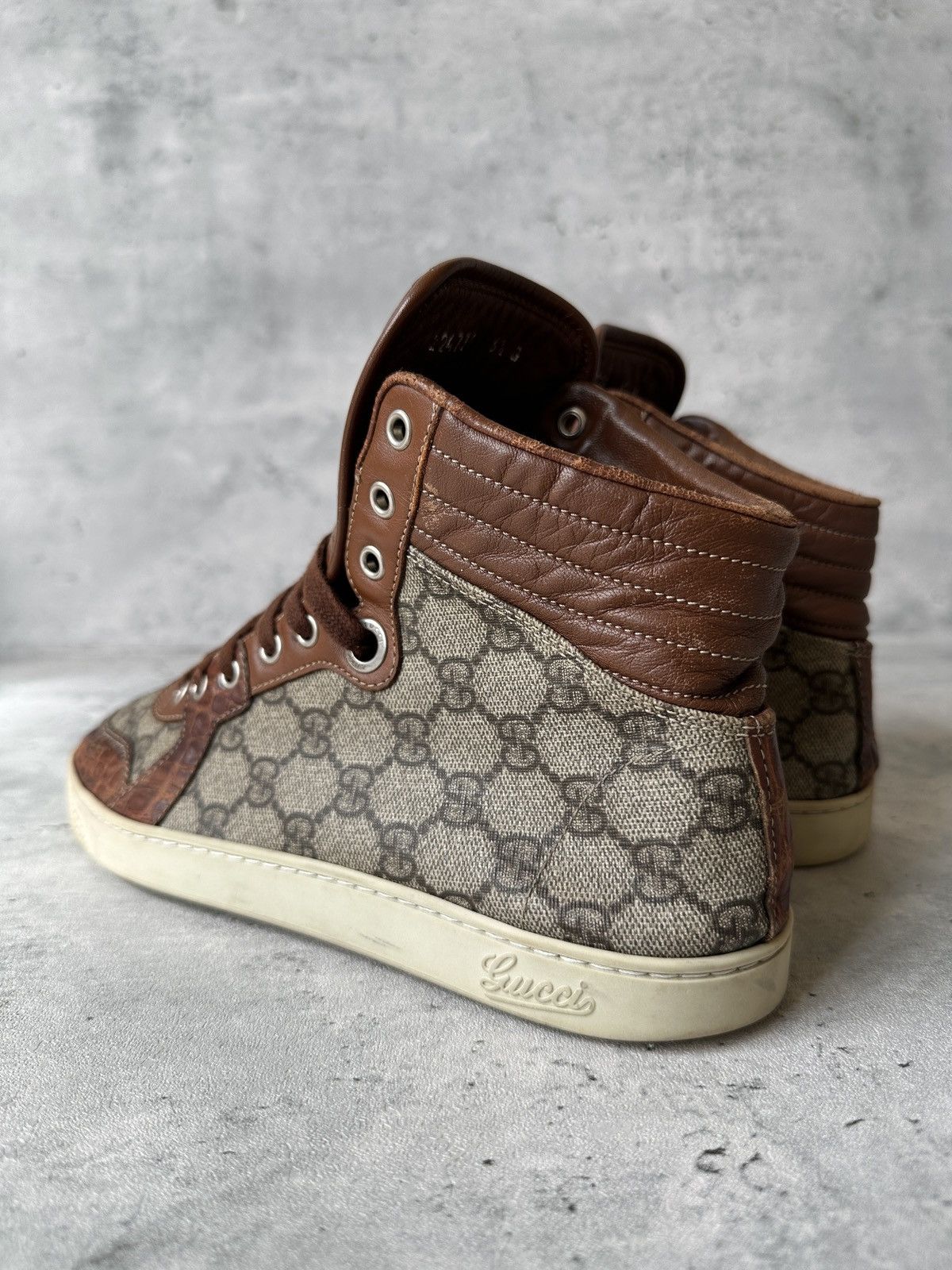 Gucci CROC LEATHER IMPRIME HIGH TOP Size US 7.5 / EU 40-41 - 16 Thumbnail
