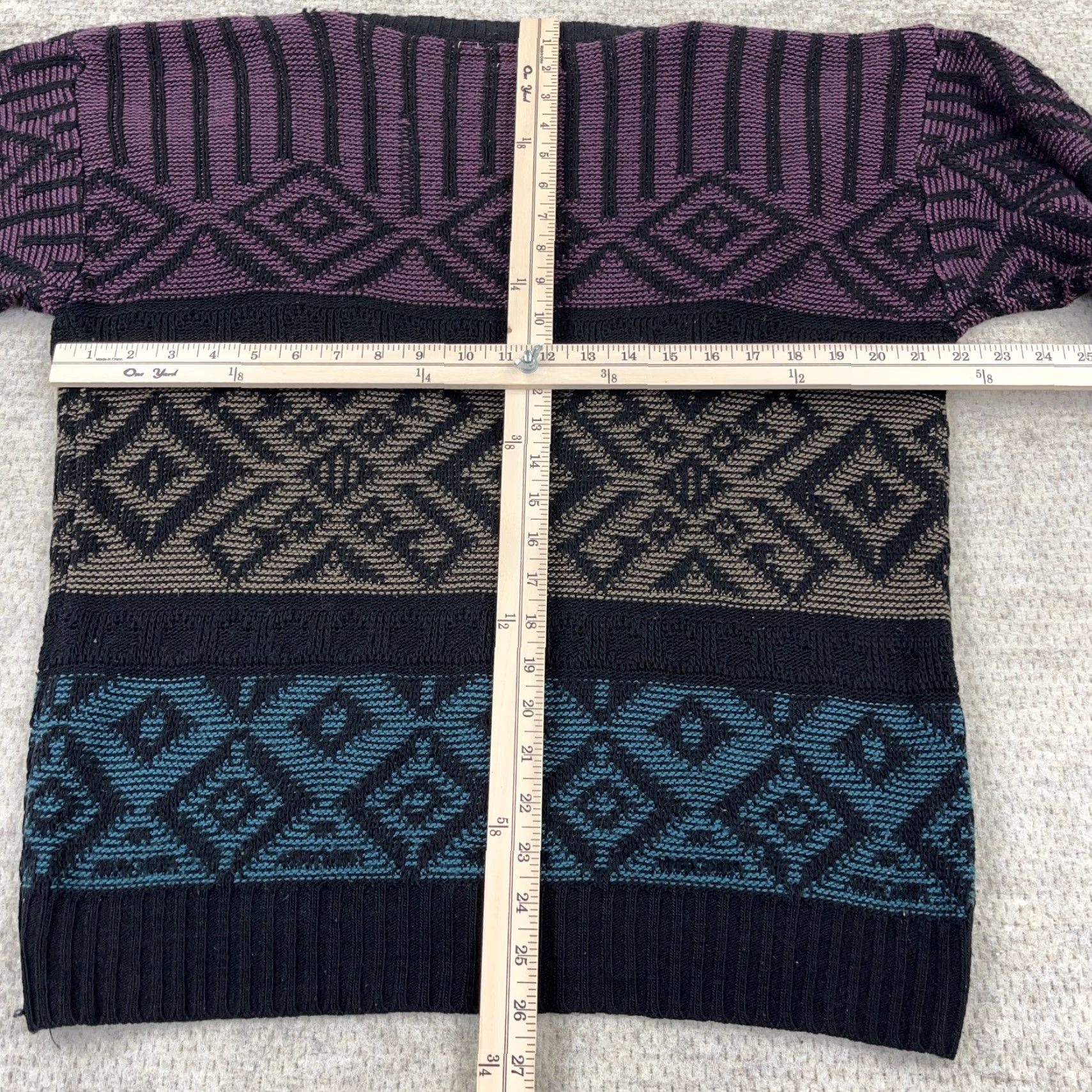 Vintage VINTAGE Campus Cardigan Sweater Men L Geometric Size US L / EU 52-54 / 3 - 6 Thumbnail