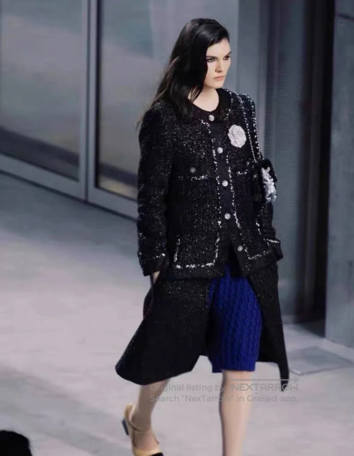 Chanel Chanel High-end handcraft black fine glitter tweed long co Size XXS / US 00 / IT 34 - 2 Thumbnail