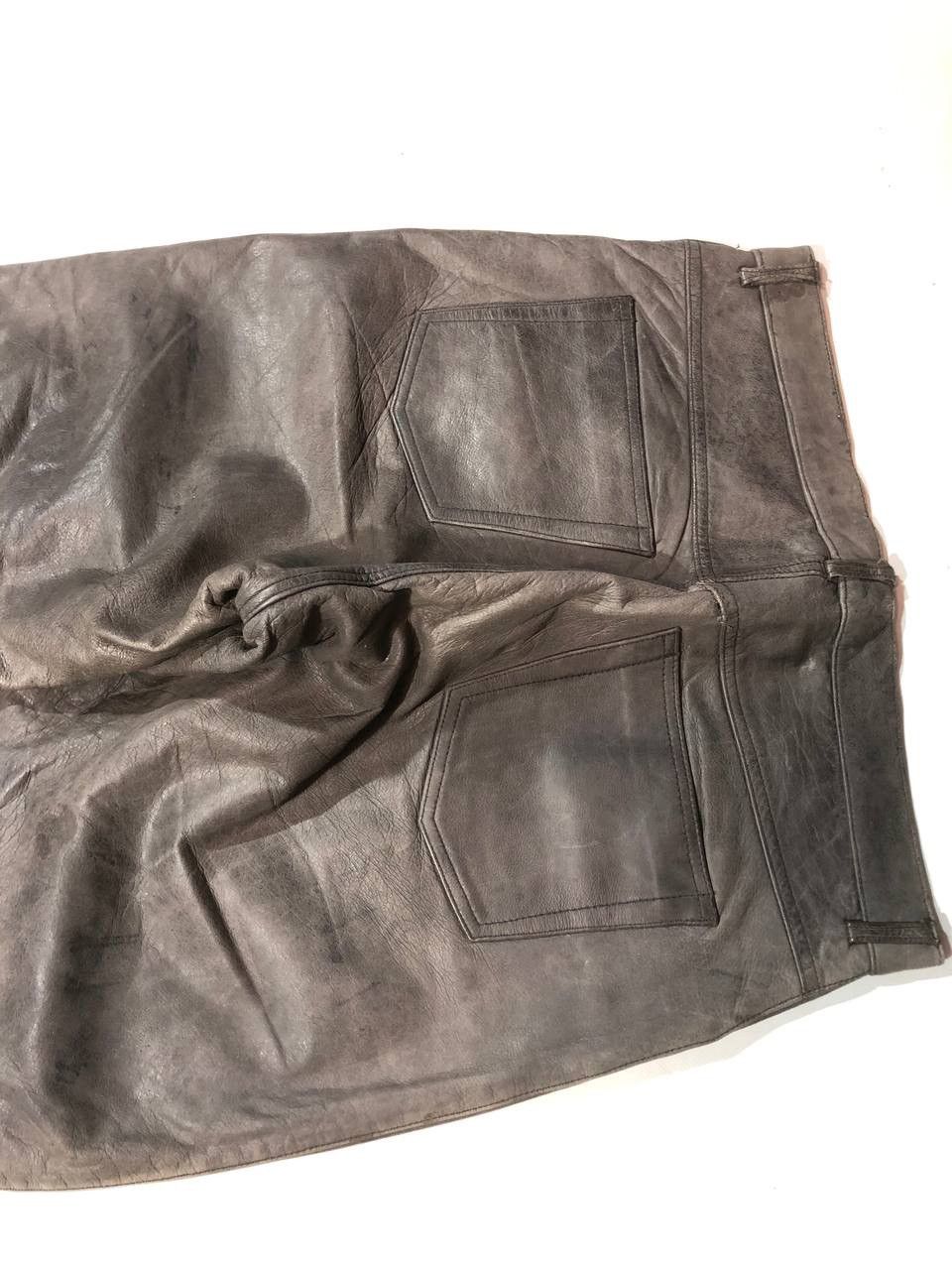 Leather × Vintage Blue Steel Moto Biker Leather Pants Size US 34 / EU 50 - 9 Thumbnail